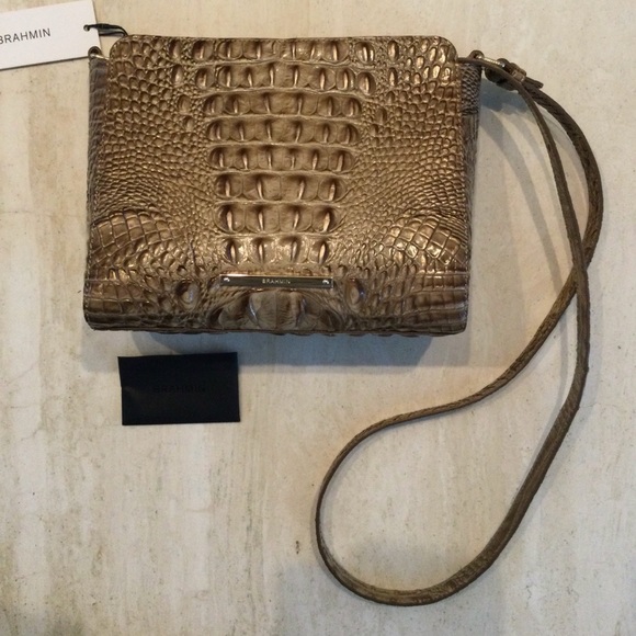 Brahmin Carrie Crossbody Croc Embossed Leather Bag - Picture 7 of 16